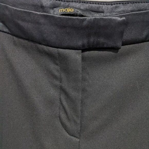 Maje | Satin Waist Straight leg Trousers - Picture 3 of 7
